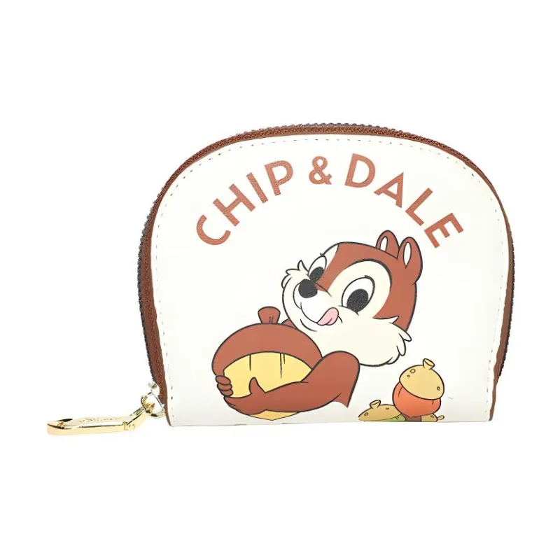 Disney Classic PU Card Holder Coin Purse Regular Unisex Beige Yellow-3