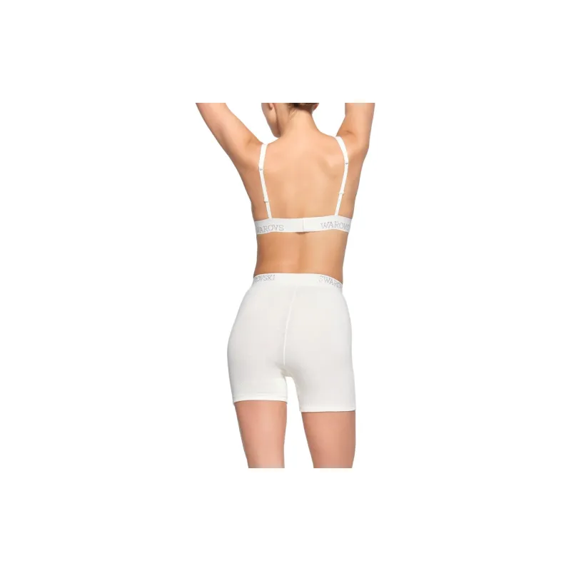 Skims X Swarovski Cotton Rib Plunge Bralette Marble-10