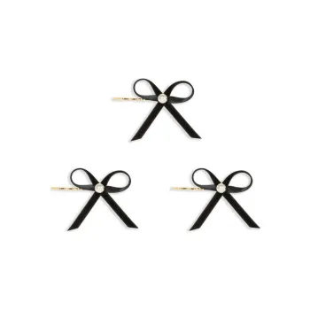 Jennifer Behr Kenna Bow Bobby Pin Set Of Three