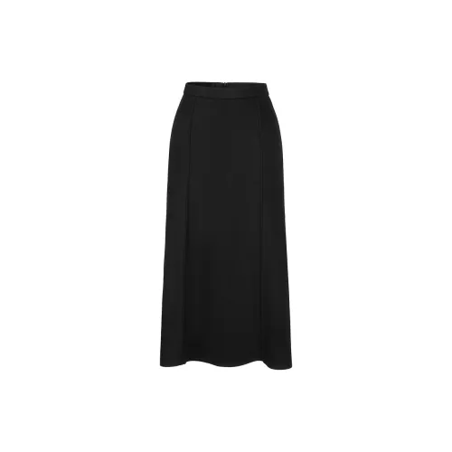 JZ. ANNAKRO Casual Long Skirts Women's Plain Black