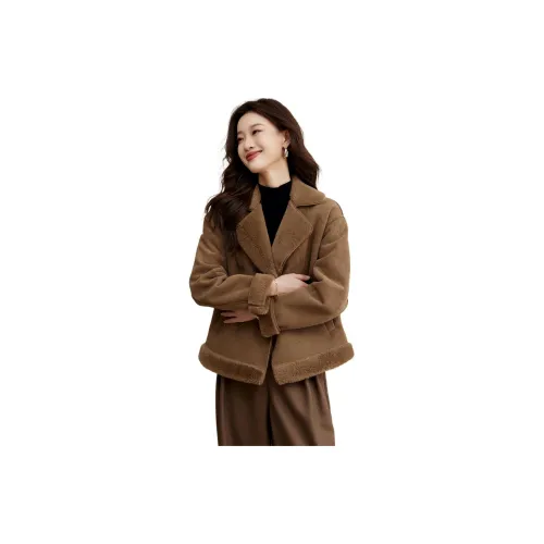 Mo Han Yi Mei Jackets Women's Apricot Coffee