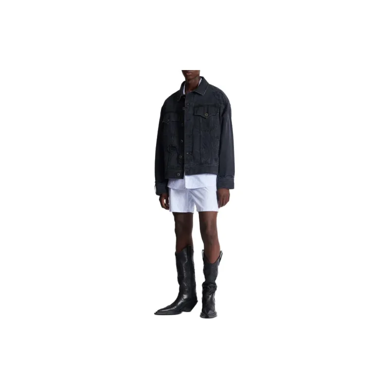 BALMAIN Logo embroidered Striped Shorts-1