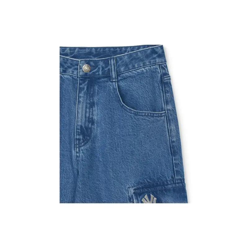 MLB New York Yankees Denim Basic Small Logo New York Yankees Denim Pants Jeans Women's Indigo-3