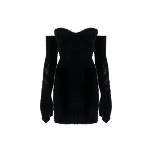 OFF-WHITE Fuzzy Gloves Strapless Minidress