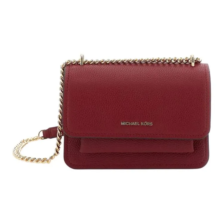 MICHAEL KORS Calfskin Crossbody Bag, Shoulder Bag Women's Dark Red & Black-1