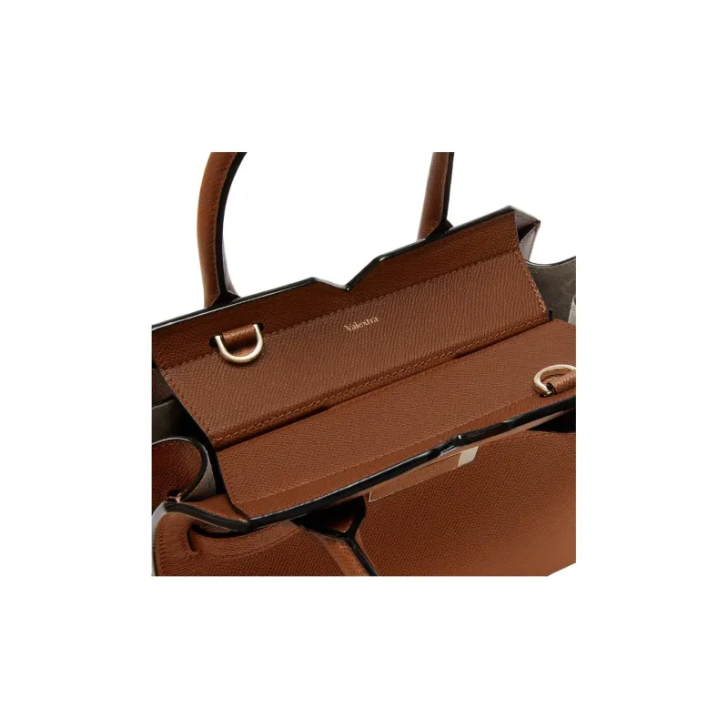 Valextra Calfskin Shoulder Bag, Crossbody Bag, Handbag Women's Chocolate Brown-6
