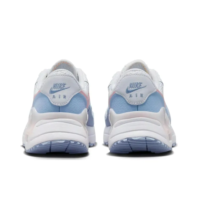 Nike Air Max System Anti Slip Wear Resistant Low Top Casual Running Shoes Women's White Blue Pink-4