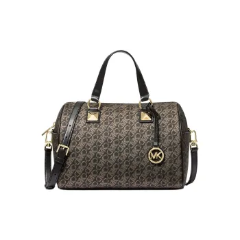 MICHAEL KORS Grayson Medium Metallic Empire Monogram Satchel