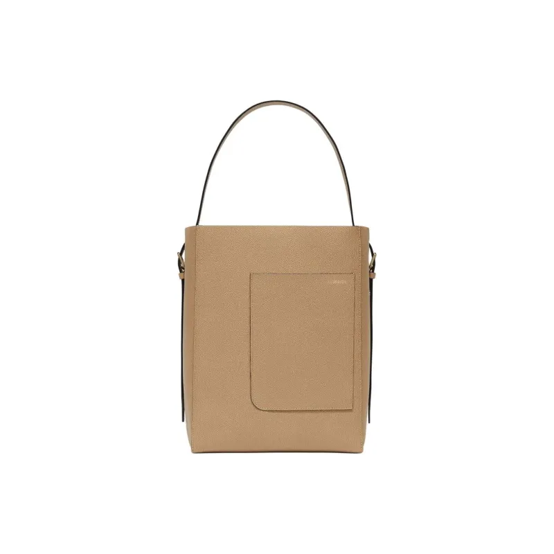 Valextra Calfskin One Shoulder Handbag Medium Size Women's Beige-0