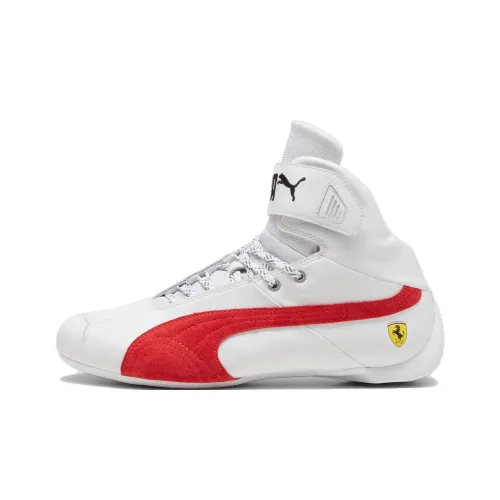 PUMA Scuderia Ferrari Future Ca Wear Resistant Mid Top Running Shoes Unisex White