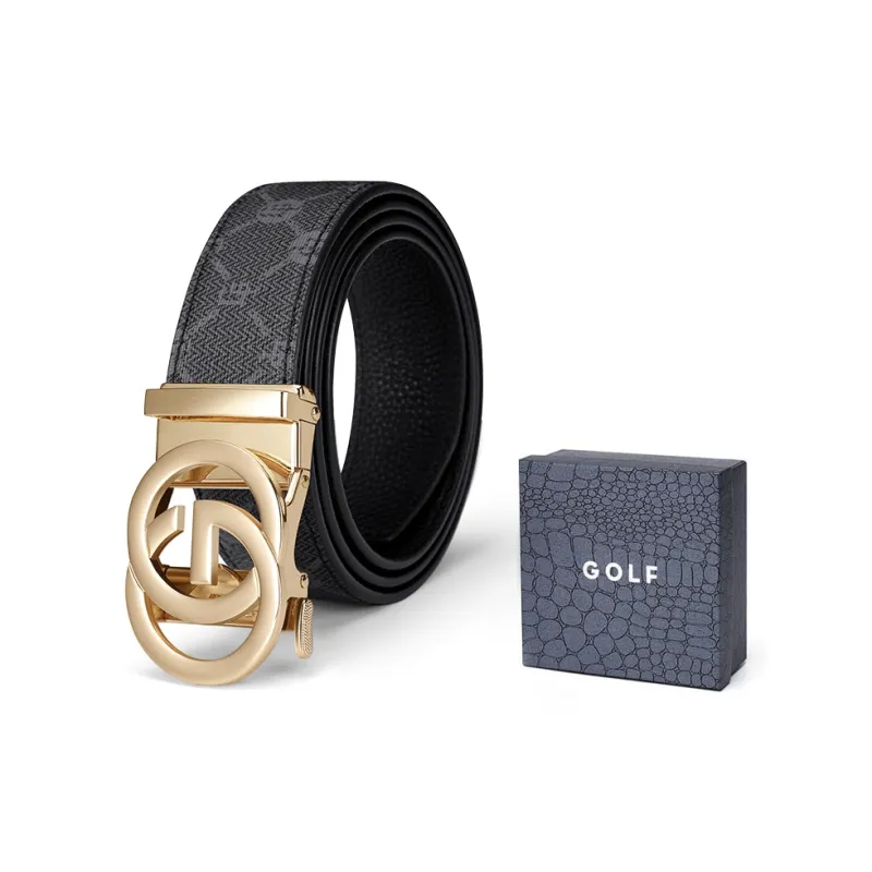 GOLF Top Grain Cow Leather Automatic Buckle Genuine Leather Belt Men's Multicolor 3.5cm-80
