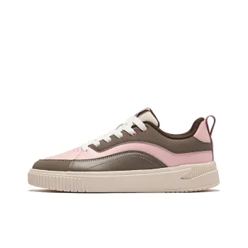 Erke Flying Goose Wear Resistant Slip Resistant Low Top Skateboard Shoes Women's Evening Mist Pink Brown Stone