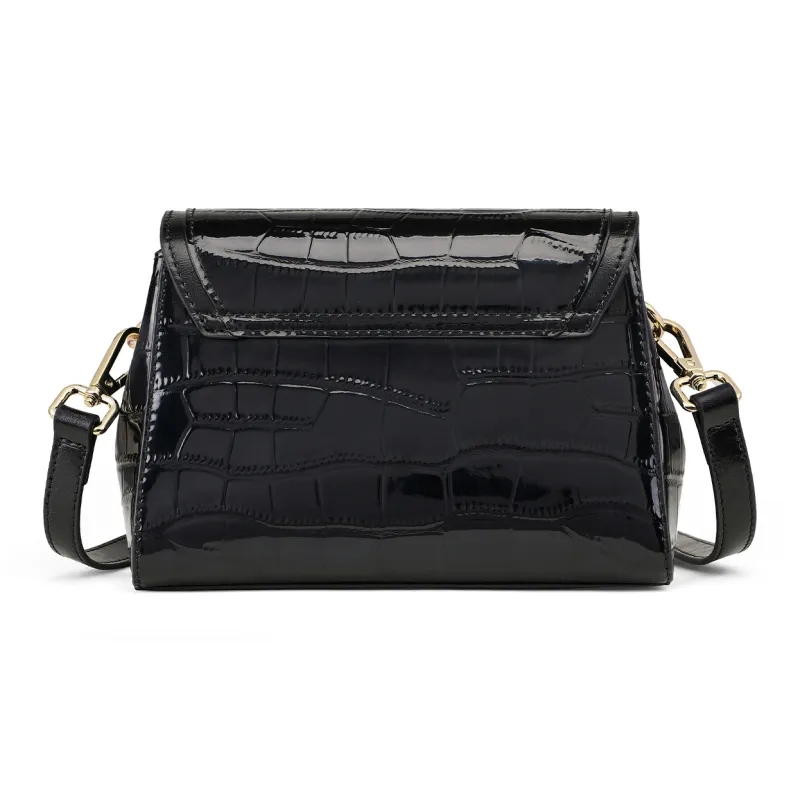 COMELY Cow Split Leather Bonded Synthetic Leather Shoulder Bag Crossbody Bag Regular Women's Black/White-4