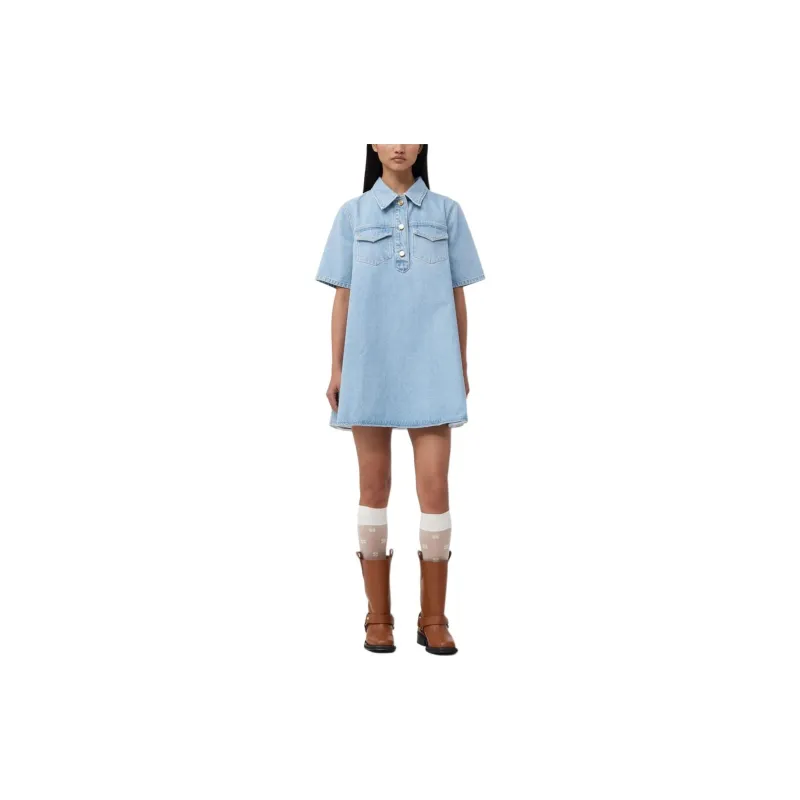 GANNI Knee High Socks Women's White-1