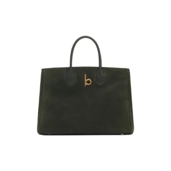 Burberry Rocking Horse Calfskin Tote Bag Shopping Bag Handbag Small Size Women's Lake Color