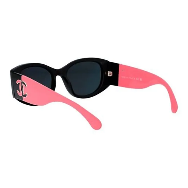 CHANEL Irregular Shape Sunglasses Unisex Pink-3