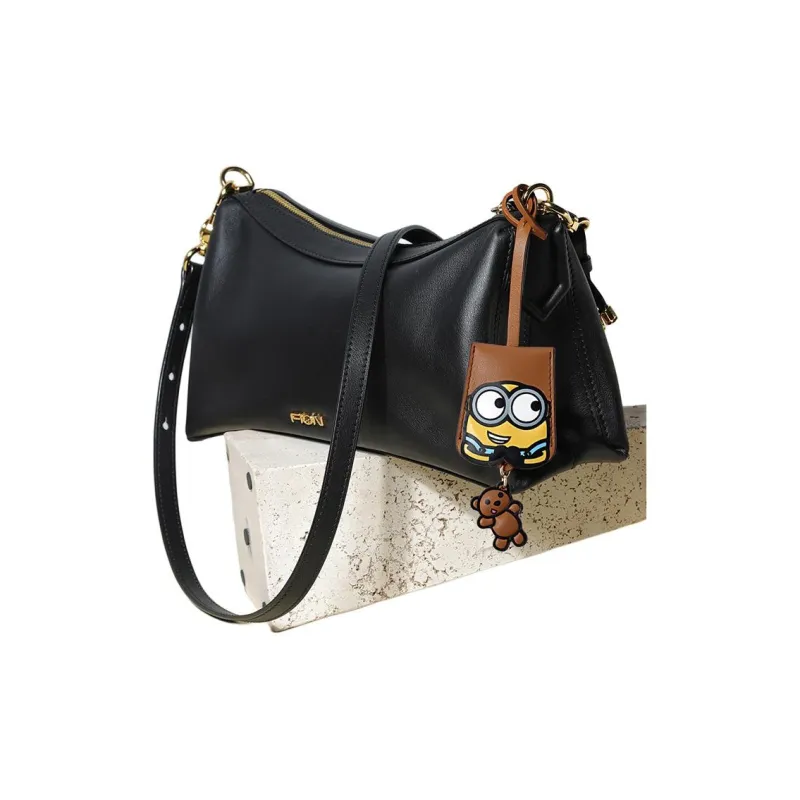 FION Cow Leather Bag Accessory Unisex Brown-3