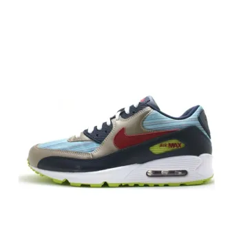 Nike Air Max 90 Anti Slip Wear Resistant Low Top Casual Shoes Men's Blue Gold