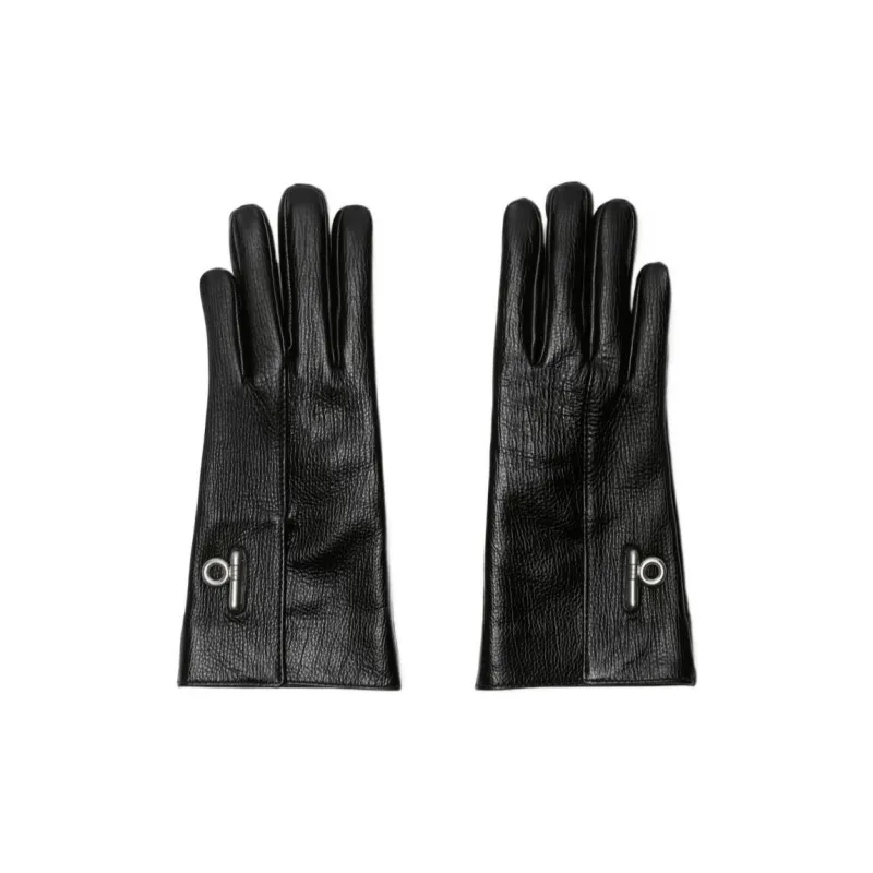 Burberry Mulberry Silk Gloves Women's Black-0
