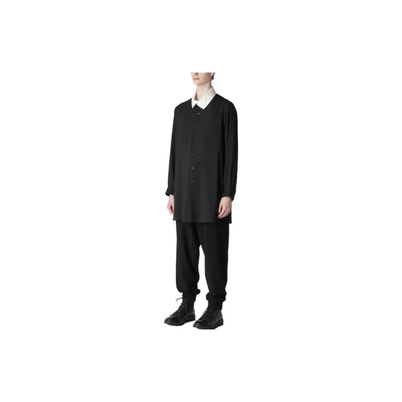 Yohji Yamamoto U-Stand Collar Buttoned Long-Sleeved Shirt-2