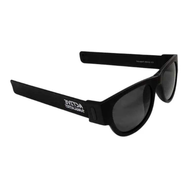Elle Active Irregular Shape Sunglasses Unisex All Black-1
