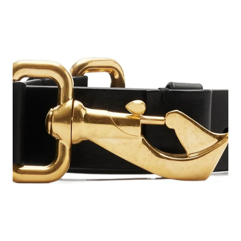 Burberry Calfskin Leather Belts Women's Black Width 2.5CM-2