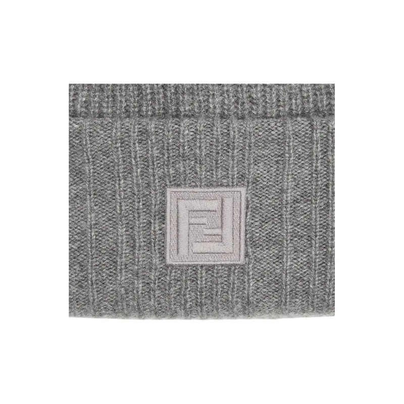 FENDI Logo Patch Ribbed Beanie-2