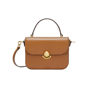 Furla Calfskin Shoulder Bag, Crossbody Bag, Handbag Small Size Women's Brandy