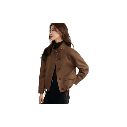 Mo Han Yi Mei Jackets Women's Coffee