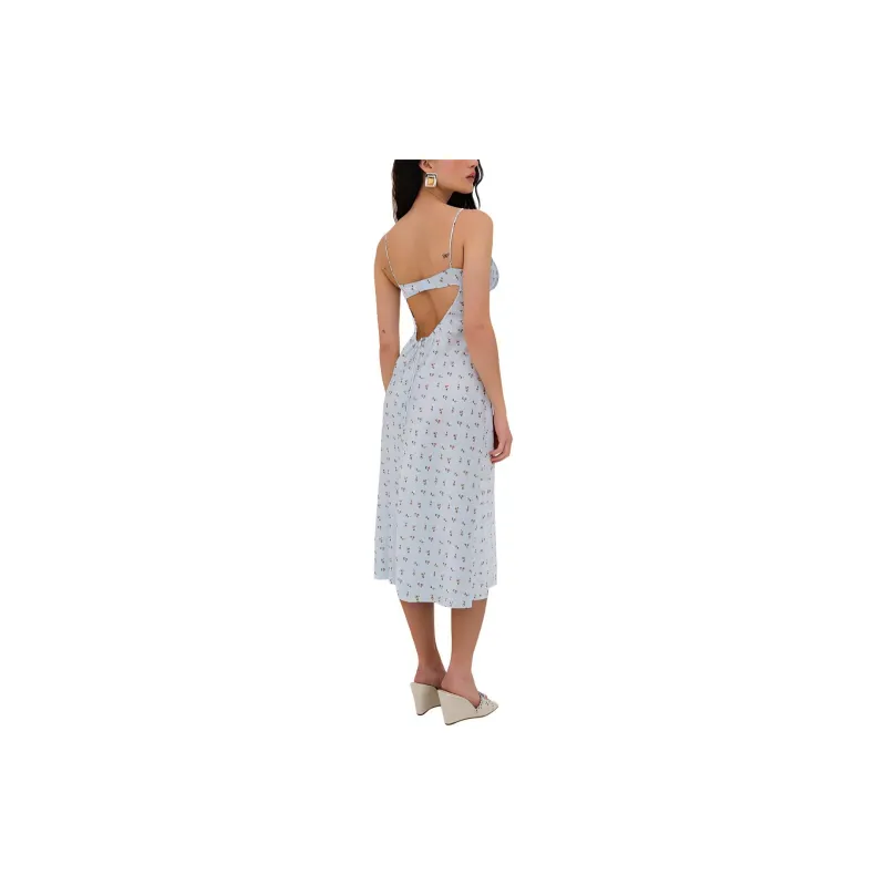 Victoria's Secret PINK Cotton Sleepshirt Aurelia Midi Slip Dress/Blue/Pink Nightgown Women's Blue/Pink-2