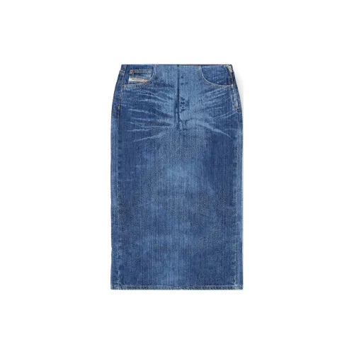 DIESEL Denim Long Skirts Women's Dark Blue