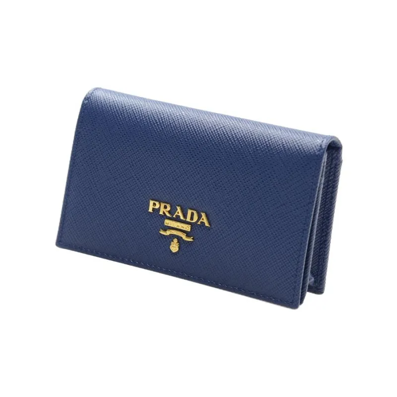 PRADA Calfskin Wallet Women's Blue-2