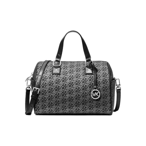 MICHAEL KORS Grayson Coated Canvas Shoulder Bag Crossbody Bag Handbag Medium Size Women's Black