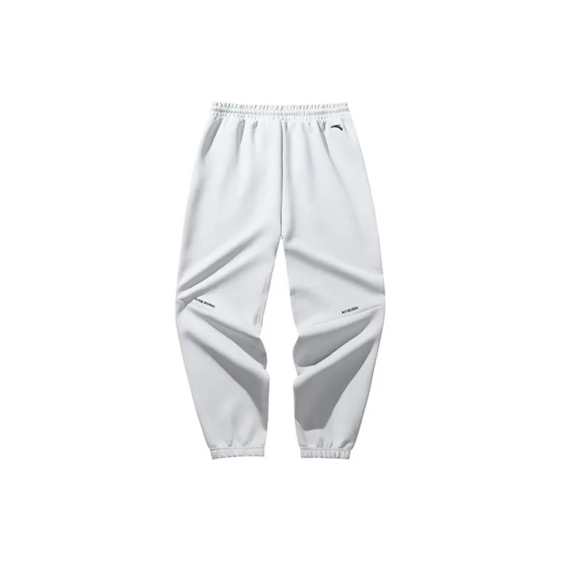 Anta Basketball Collection Knitted Sports Pants Unisex Beige Pink Gray-1