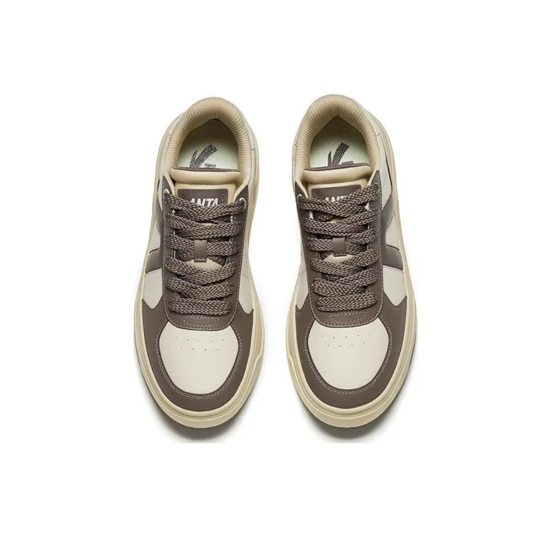 Anta A Road Wear Resistant Slip Resistant Cushioning Low Top Skateboard Shoes Men's Brown-2