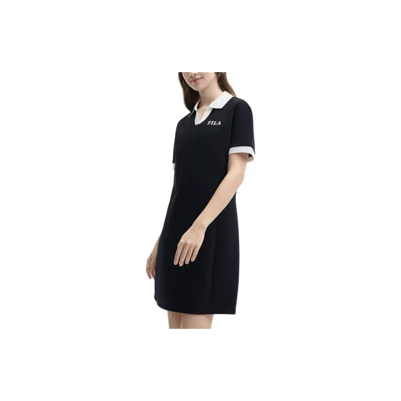 FILA SS24 Short Sleeved Dress Women's Jet Black-2