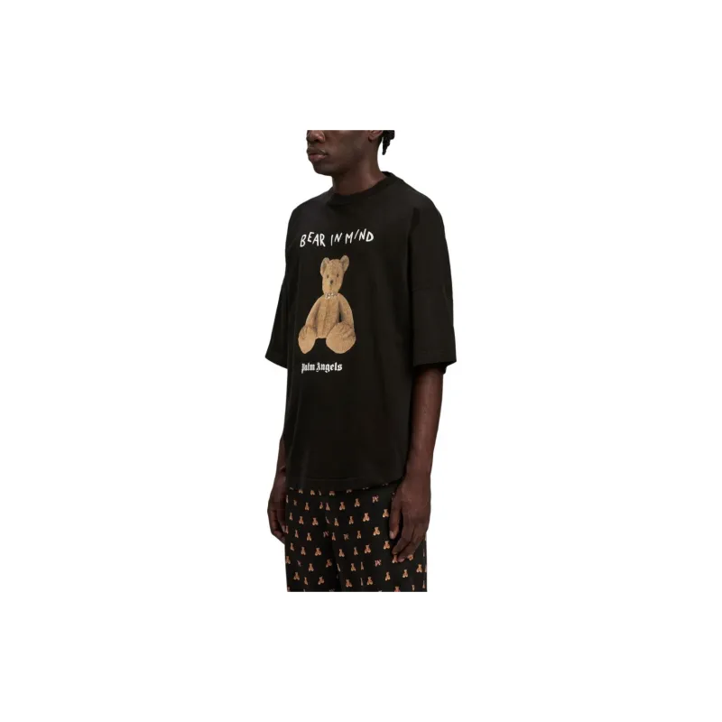 PALM ANGELS Bear In Mind Over Tee 'Black/Brown'-4