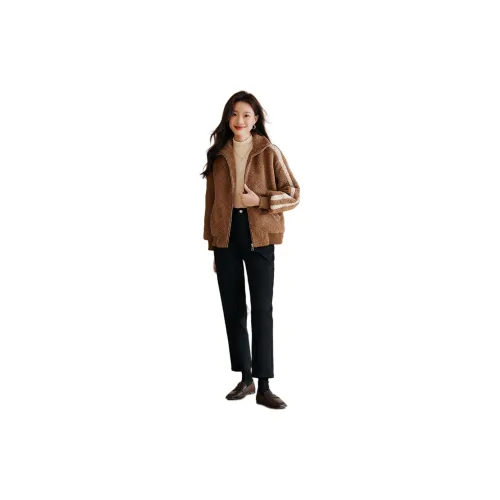 Mo Han Yi Mei Velvet Jackets Women's Coffee