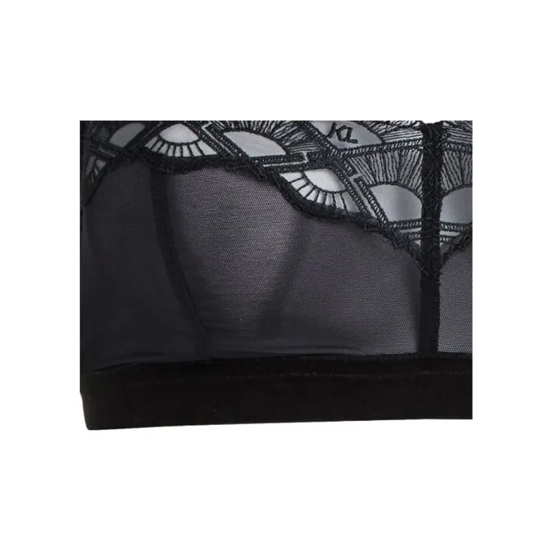 KARL LAGERFELD / Karl Lagerfeld Jeans Logo embroidered Lace Bralette-3