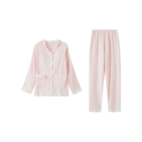 Sleep Students Dormitory Home Outerwear Ready Pajama Set Women's Pink