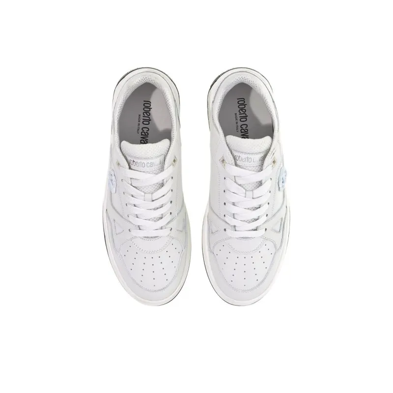 Roberto Cavalli Low Top Skateboard Shoes Men's White-4