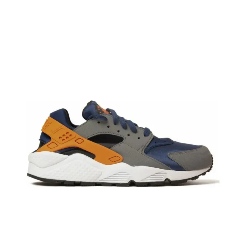 Nike Air Huarache Anti-Slip Wear-Resistant Low-Top Running Shoes Unisex Gray Orange Blue-1