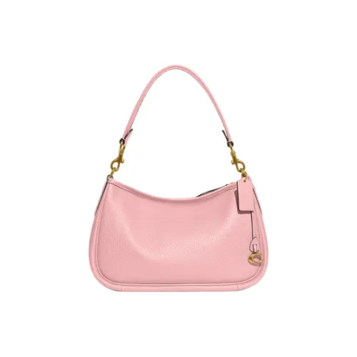 COACH Cary Soft Pebbled Leather Shoulder Bag, Crossbody Bag, Handbag Large Size Women's Pink