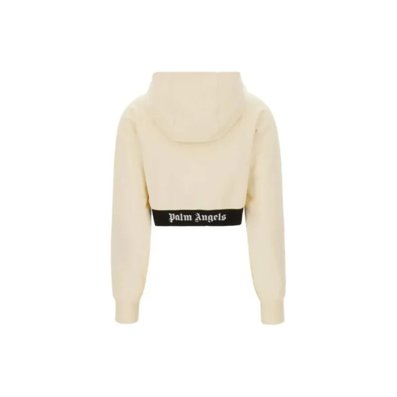PALM ANGELS Logo Waist Cropped Sweatshirt-1