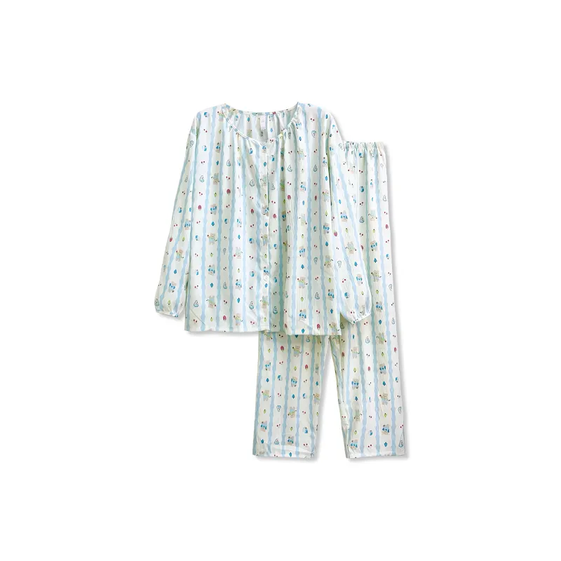 WANANNI Pajama Set Women's Light Blue-0