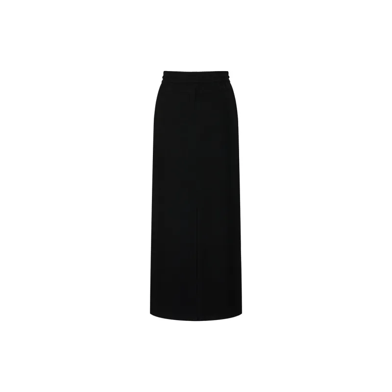 JZ. ANNAKRO Casual Long Skirts Women's Plain Black-1