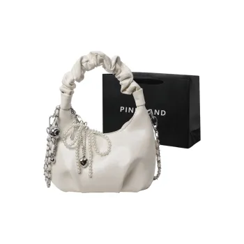 PINK·LAND PU One Shoulder Handbags Women's Ecru/Silver/Black/Burgundy