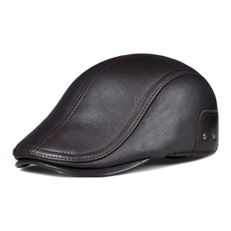 BANDICOOT Sheepskin Leather Baseball Caps Men's-5