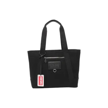 KENZO Cotton Tote Bag, Shopping Bag, Shoulder Bag, Crossbody Bag, Handbag Large Size Women's Black