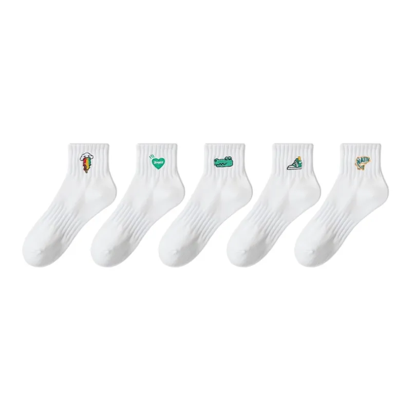 COTTON CHEESE Mid Calf Socks Men's 5 Pack-1